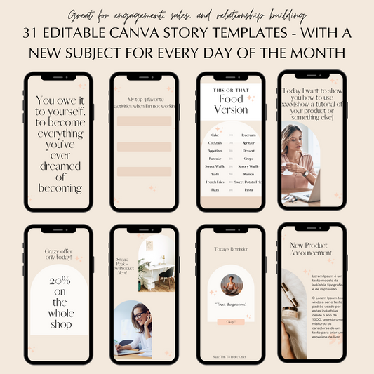 31 Canva Instagram Story Templates - One for every day of the month