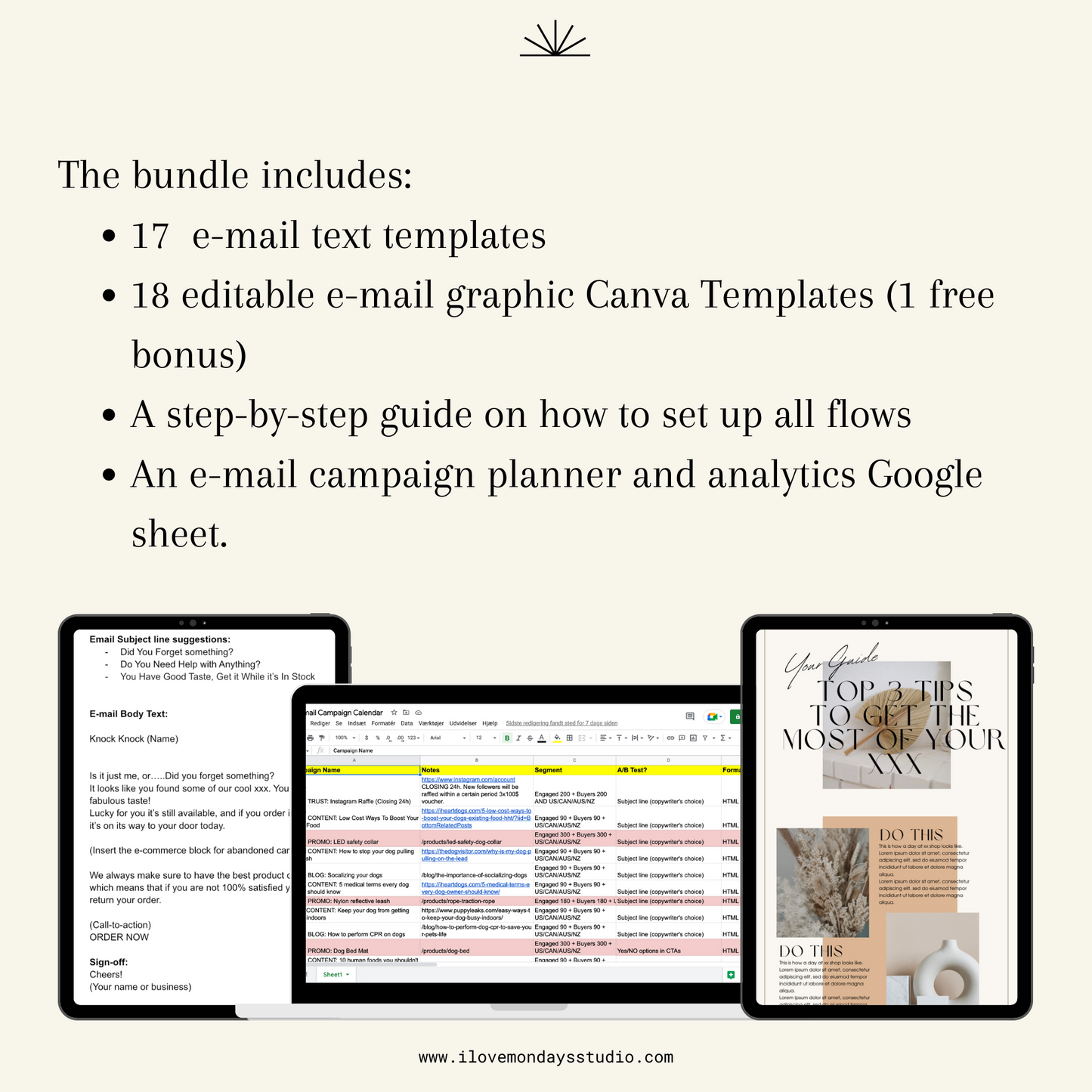 The Ready Made E-commerce E-mail Template Bundle: Minimalistic Style