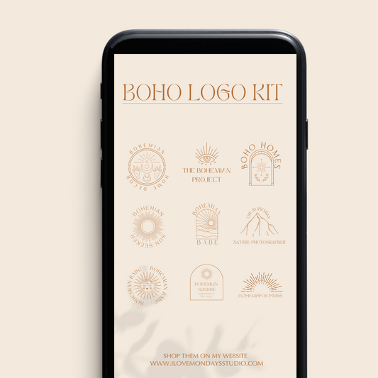 Boho Logo Kit Canva Templates